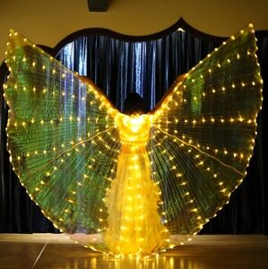 Festival Wings Yellow Lights Bellydance Angel Fairy Butterfly Dance New Costume